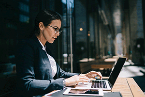 business woman with computer