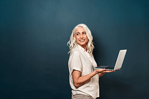 woman with computer